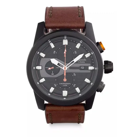 6562Mclipbaor Men Analog Leather 46 Mm