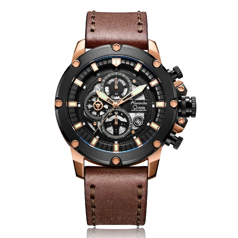 6564Mclbrba Men Chronograph Leather 46Mm