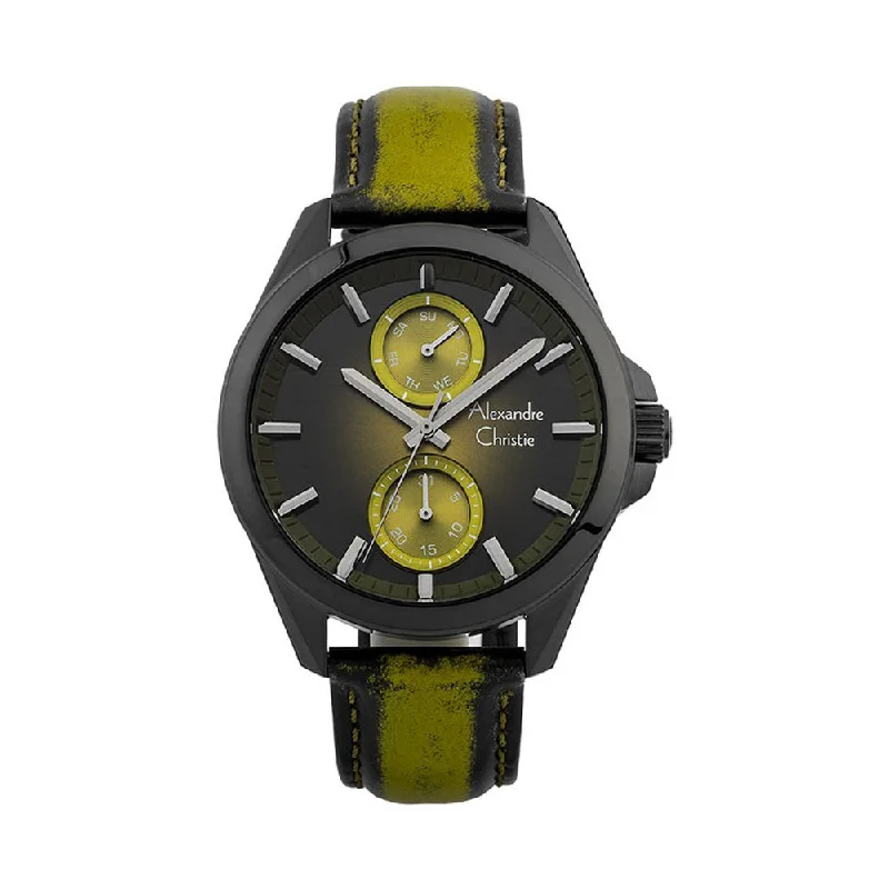 6573Mfliggn Men Multi-Function Leather 42Mm