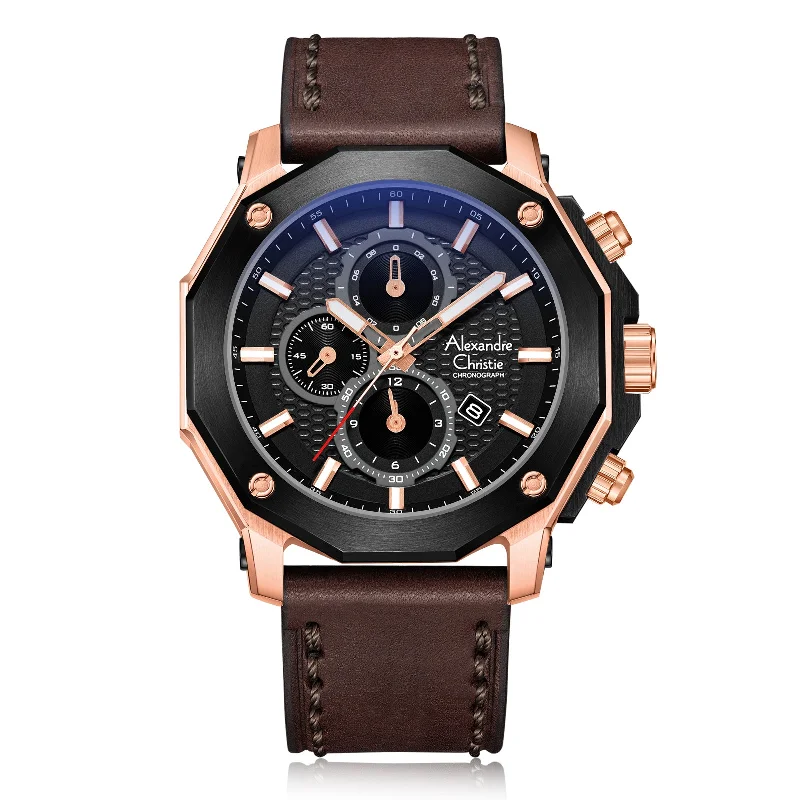 6586Mclbrba Men Chronograph Leather 46Mm