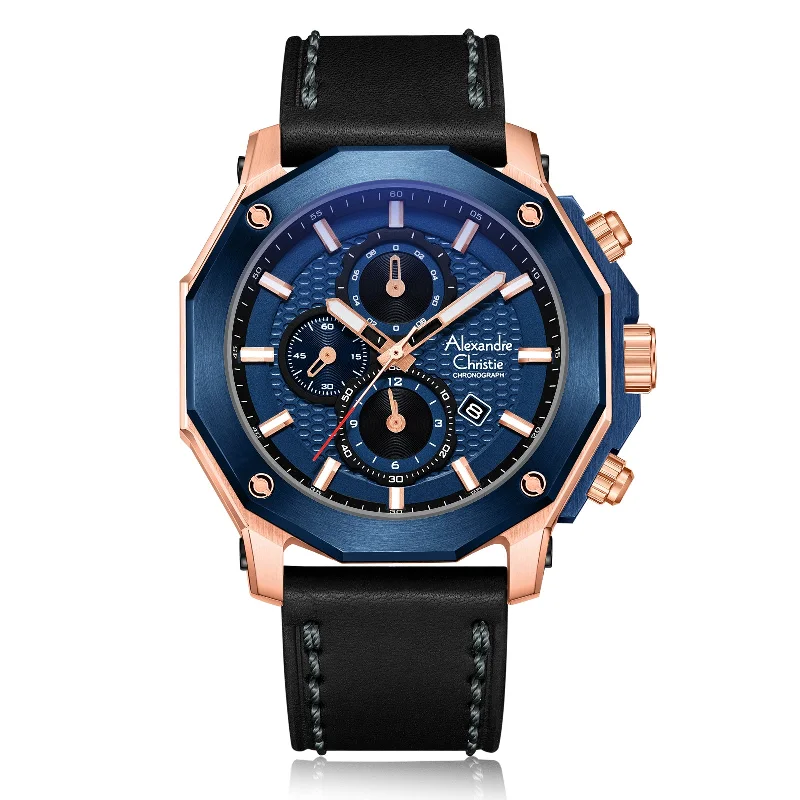 6586Mclurbu Men Chronograph Leather 46Mm