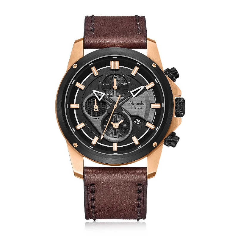 6593Mclbrba Men Chronograph Leather 45Mm