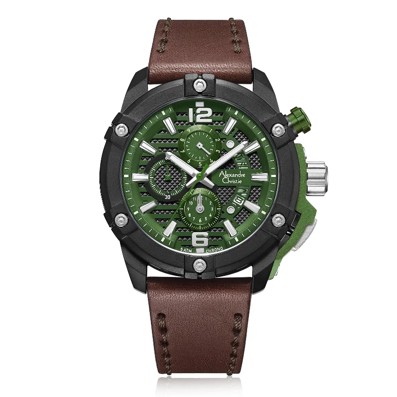 6613Mcltbgn Men Chronograph Leather 47Mm