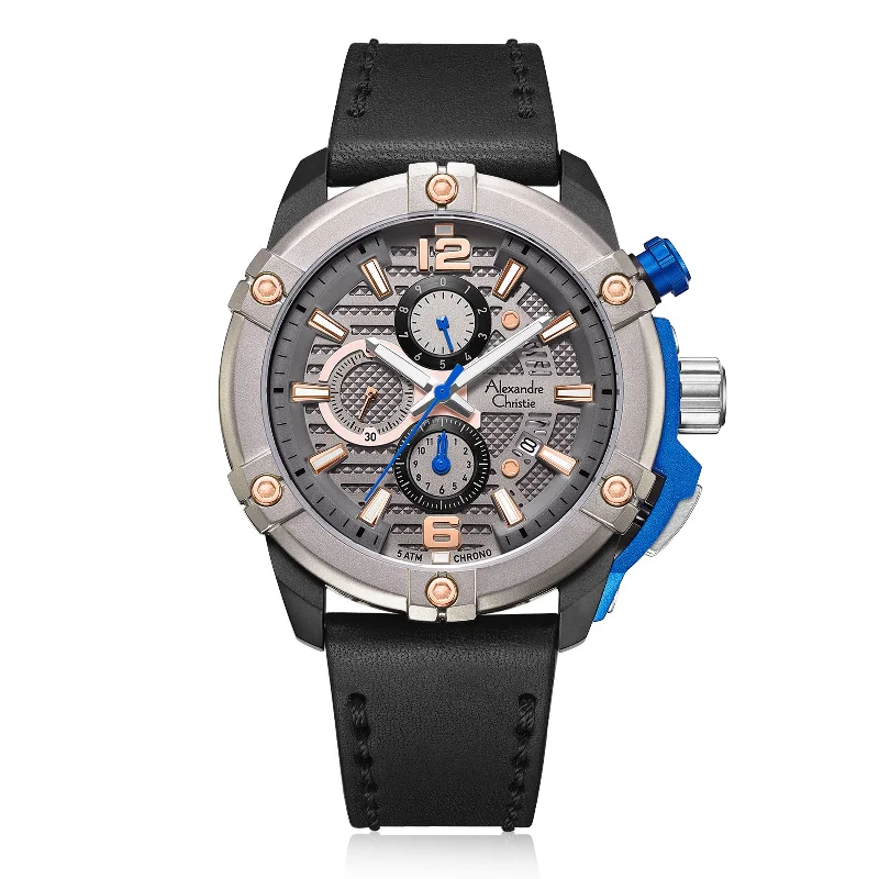 6613Mcltbgrbu Men Chronograph Leather 47Mm