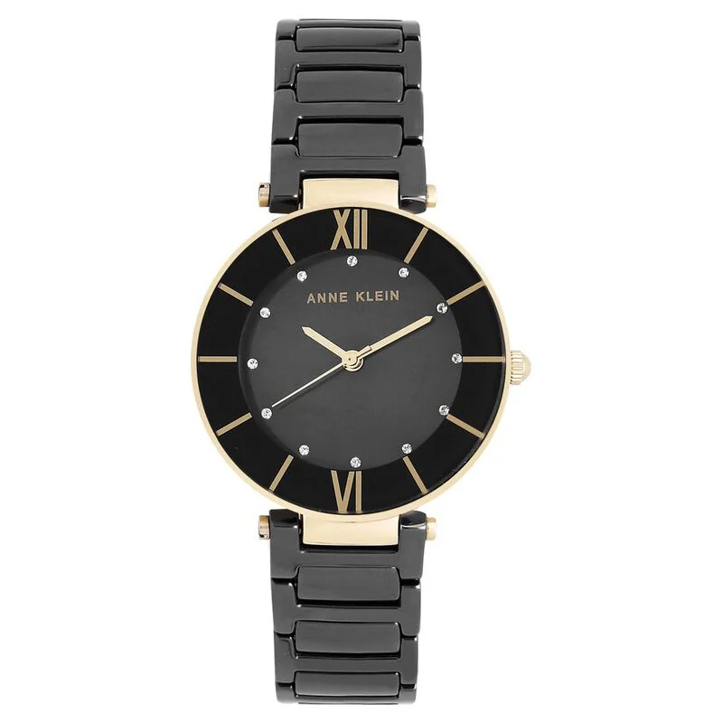 Anne Klein Quartz Analog Black Dial Ceramic Strap Watch For Women