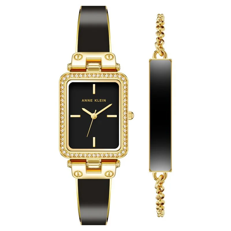 Anne Klein Quartz Analog Black Dial Enamel Strap Watch For Women