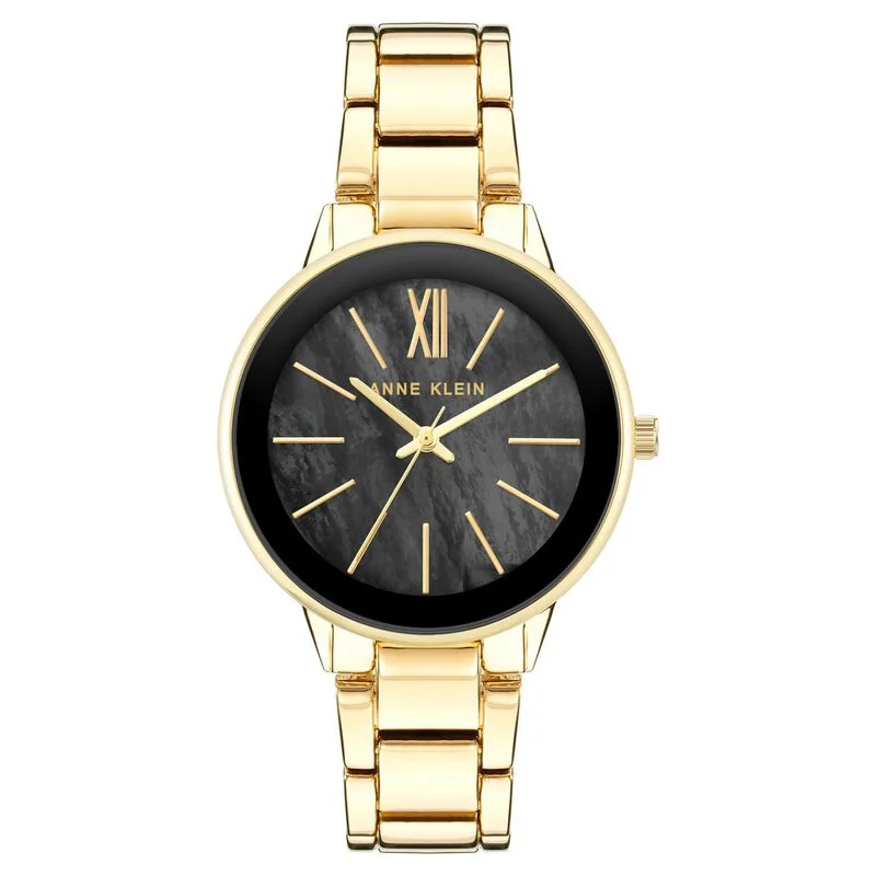 Anne Klein Quartz Analog Black Dial Metal Strap Watch For Women