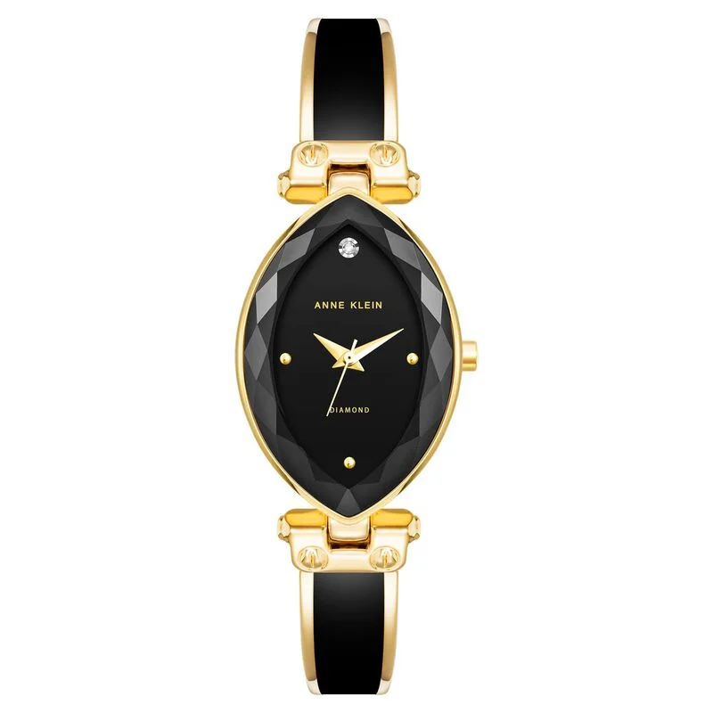 Anne Klein Quartz Analog Black Dial Plastic Strap Watch For Women