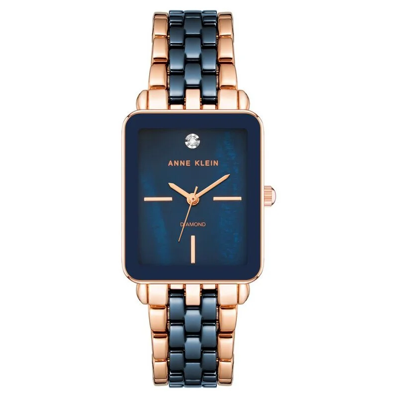 Anne Klein Quartz Analog Blue Dial Ceramic Strap Watch For Women