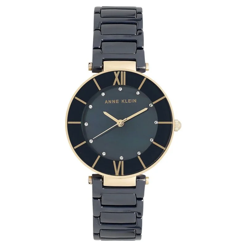 Anne Klein Quartz Analog Blue Dial Ceramic Strap Watch For Women