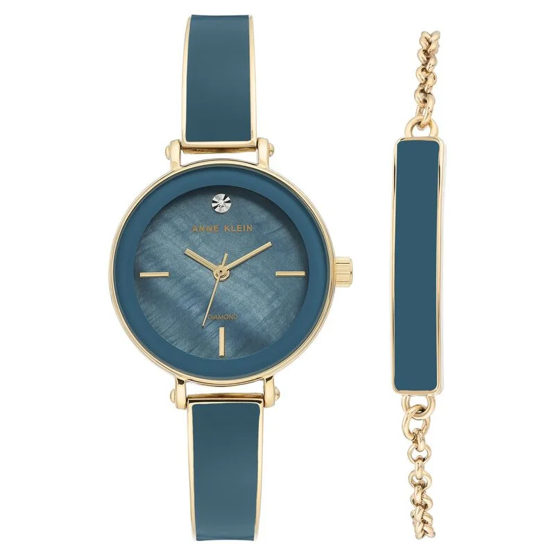 Anne Klein Quartz Analog Blue Dial Metal Strap Watch For Women