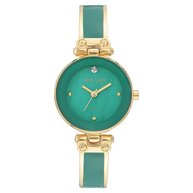 Anne Klein Quartz Analog Green Dial Metal Strap Watch For Women