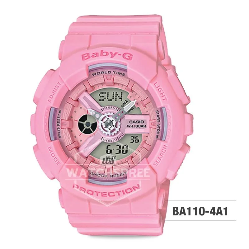 Casio Baby-G  BA110 Pink Color Series Pink Resin Band Watch BA110-4A1