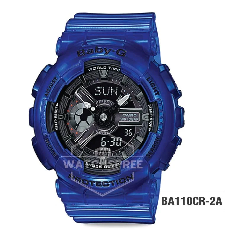 Casio Baby-G Aqua Planet Coral Reef Color Translucent Ocean Water Blue Resin Band Watch BA110CR-2A