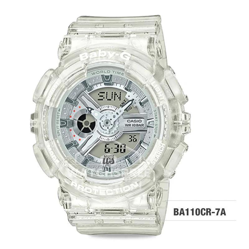 Casio Baby-G Aqua Planet Coral Reef Color Translucent Resin Band Watch BA110CR-7A BA110XCR-7A