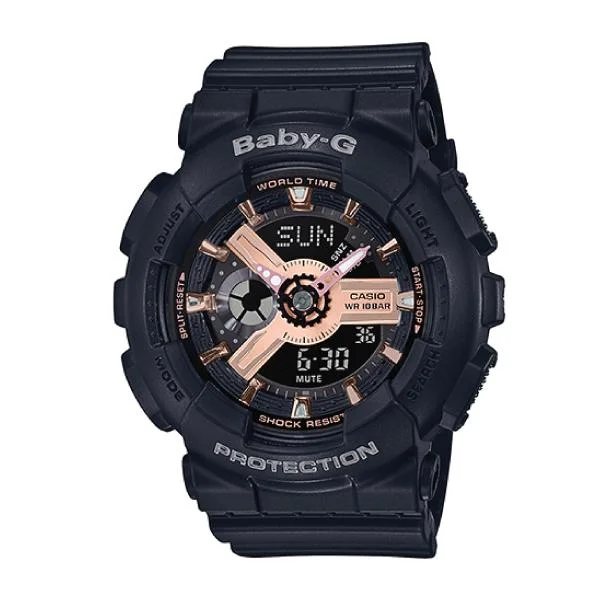 Casio Baby-G Baby-G BA-110 Lineup Metallic Rose Gold Black Resin Band Watch BA110RG-1A BA-110RG-1A BA110XRG-1A BA-110XRG-1A