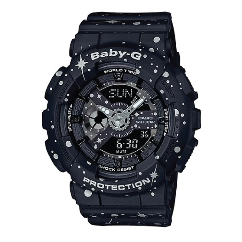 Casio Baby-G BA-110 Starry Sky Series Matte Black Resin Band Watch BA110ST-1A