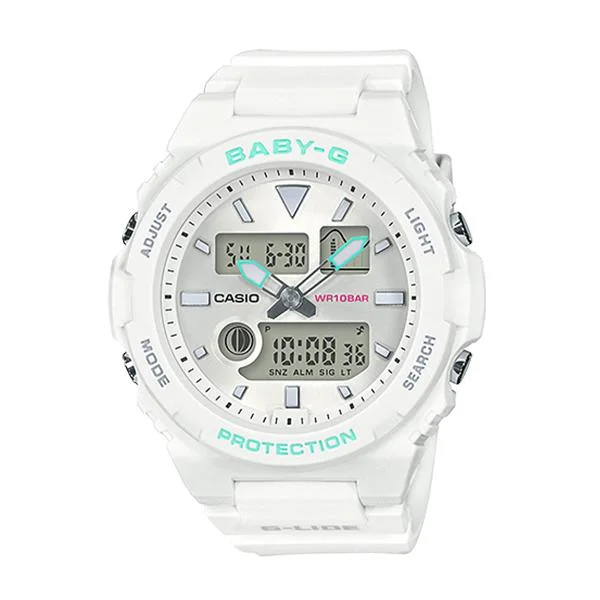 Casio Baby-G G-Lide BAX-100 Series White Resin Band Watch BAX100-7A BAX-100-7A