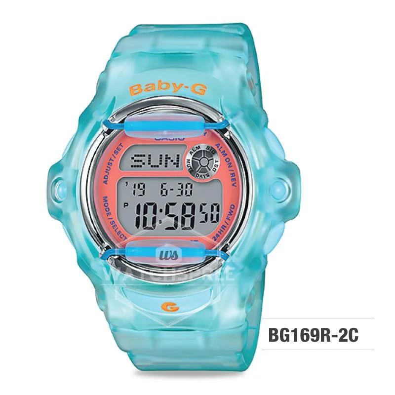 Casio Baby-G Neo Retro Colors BG-169 Series Blue Green Semi-transparent Resin Band Watch BG169R-2C BG-169R-2C