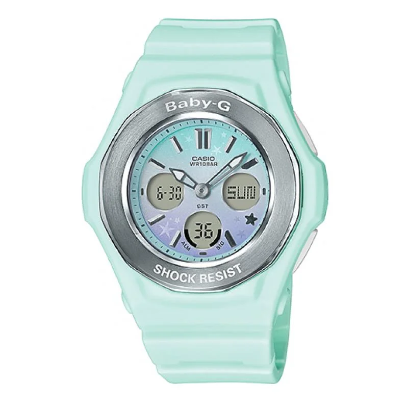 Casio Baby-G BGA-100ST Pastel Starry Sky Series Green Resin Band Watch BGA100ST-3A