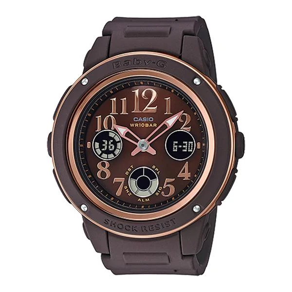 Casio Baby-G Popular Wide Face Brown Resin Strap Watch BGA150PG-5B2 BGA-150PG-5B2