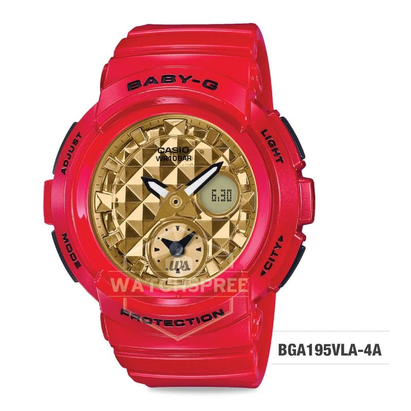 Casio Baby-G Red x Gold Series Red Resin Band Watch BGA195VLA-4A