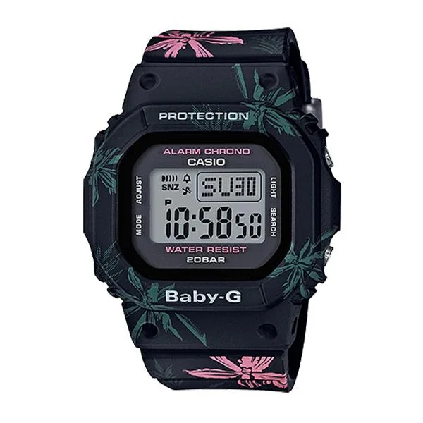 Casio Baby-G Summer Flower Pattern Black Resin Band Watch BGD560CF-1D BGD-560CF-1D