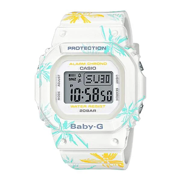 Casio Baby-G Summer Flower Pattern White Resin Band Watch BGD560CF-7D BGD-560CF-7D