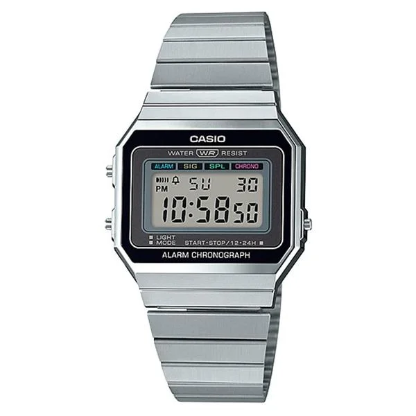 Casio Vintage Standard Digital Silver Stainless Steel Band Watch A700W-1A