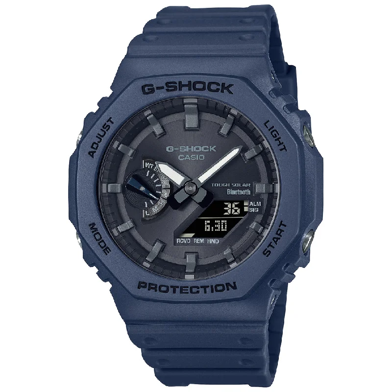 Casio G-Shock GA-B2100-2ADR Black Analog-Digital Dial Blue Resin Strap Men's Watch Tough Solar Bluetooth G1243