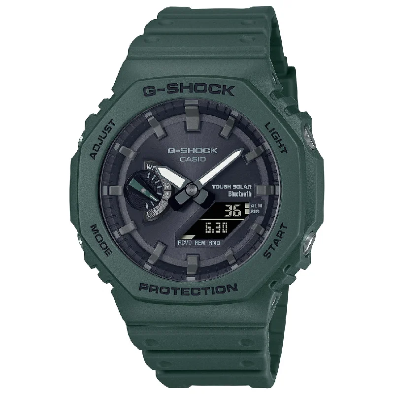 Casio Mens 48 mm G-Shock Black Dial Resin Analog-Digital Watch - GA-B2100-3ADR