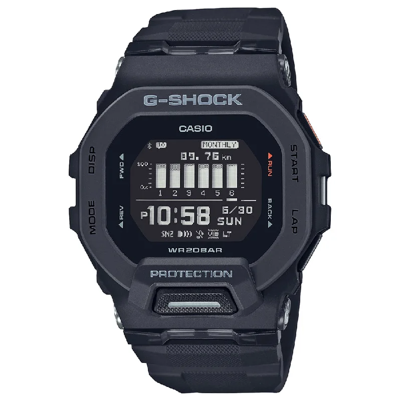 Casio G-Shock GBD-200-1DR Digital Dial Black Resin Strap Men's Watch Bluetooth Workout Tracking G1146