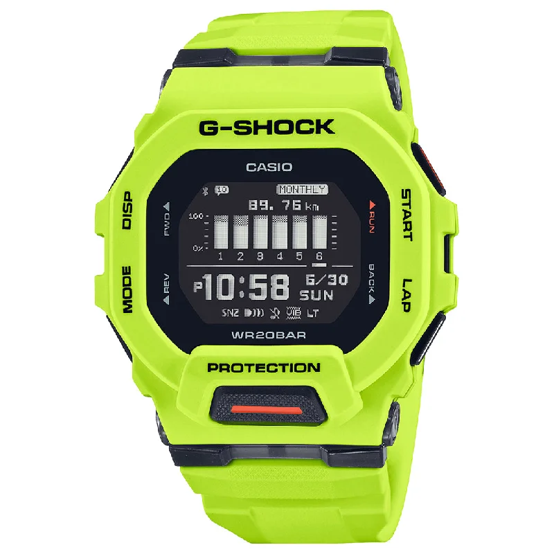 Casio G-Shock GBD-200-9DR Digital Dial Lime Green Resin Strap Men's Watch Bluetooth Workout Tracking G1148