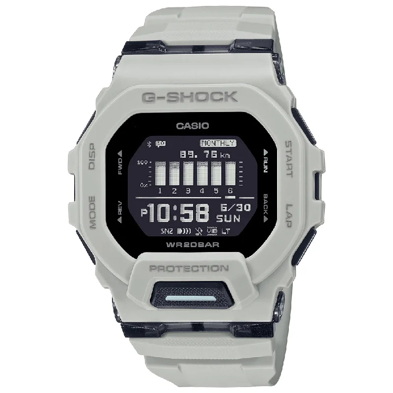 Casio G-Shock GBD-200UU-9DR Digital Dial White Resin Strap Men's Watch Bluetooth Workout Tracking G1248