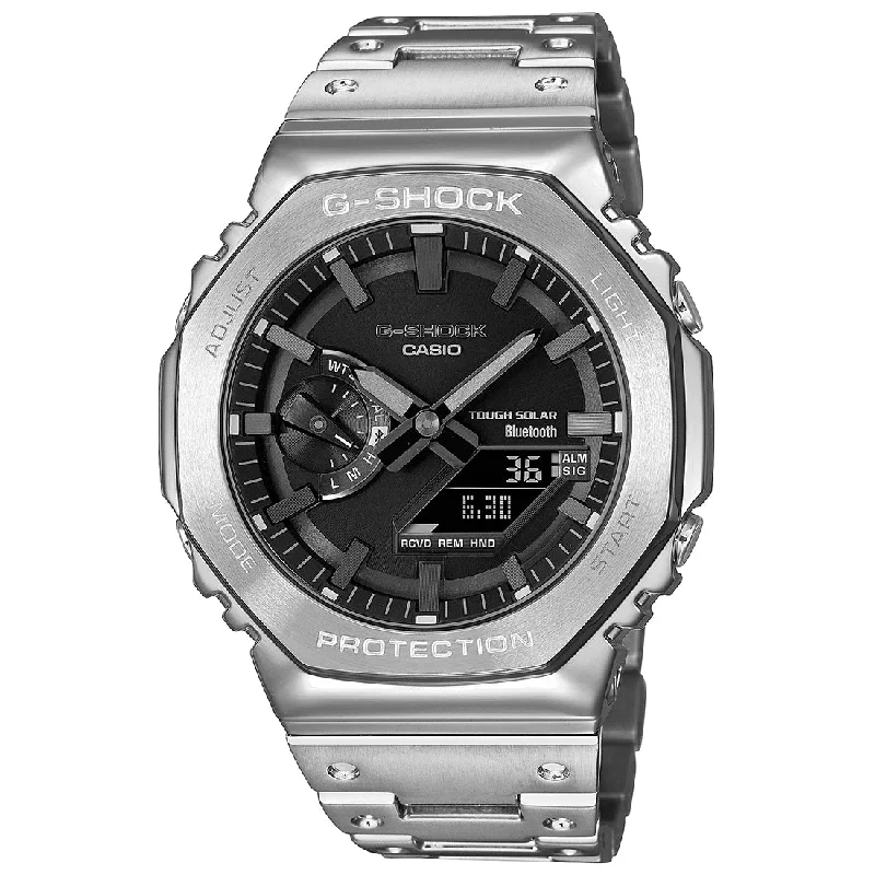 Casio G-Shock GM-B2100D-1ADR Stainless Steel Bezel Black Analog-Digital Dial Stainless Steel Solid Band Men's Watch Tough Solar Bluetooth G1270