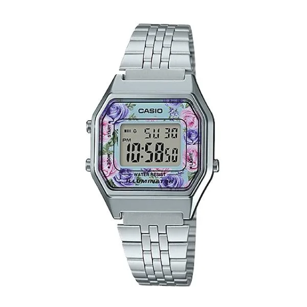 Casio Standard Digital Silver Stainless Steel Watch LA680WA-2C LA-680WA-2C