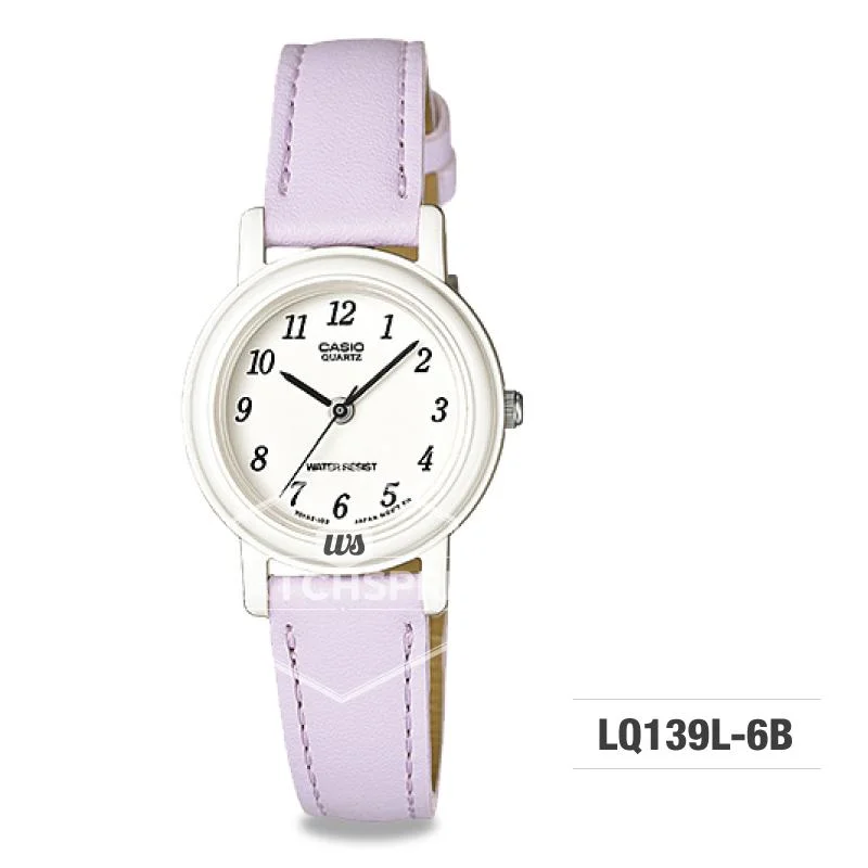 Casio Ladies' Standard Analog Purple Leather Strap Watch LQ139L-6B LQ-139L-6B