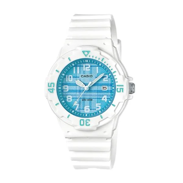 Casio Ladies' Diver Look Standard Analog White Resin Band Watch LRW200H-2C LRW-200H-2C