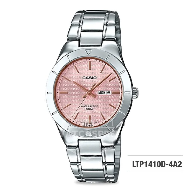 Casio Ladies' Standard Analog Silver Stainless Steel Band Watch LTP1410D-4A2 LTP-1410D-4A2