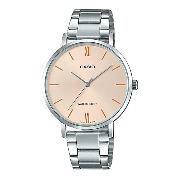 Casio Ladies' Analog Silver Stainless Steel Band Watch LTPVT01D-4B LTP-VT01D-4B