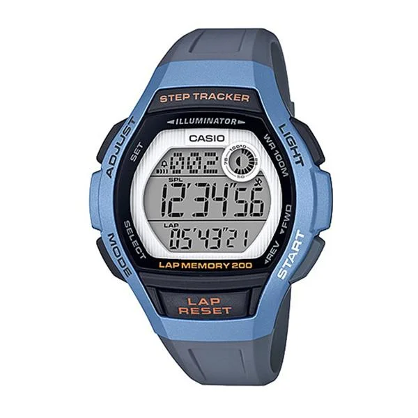 Casio Ladies' Sports Step Tracker Blue Resin Band Watch LWS2000H-2A LWS-2000H-2A