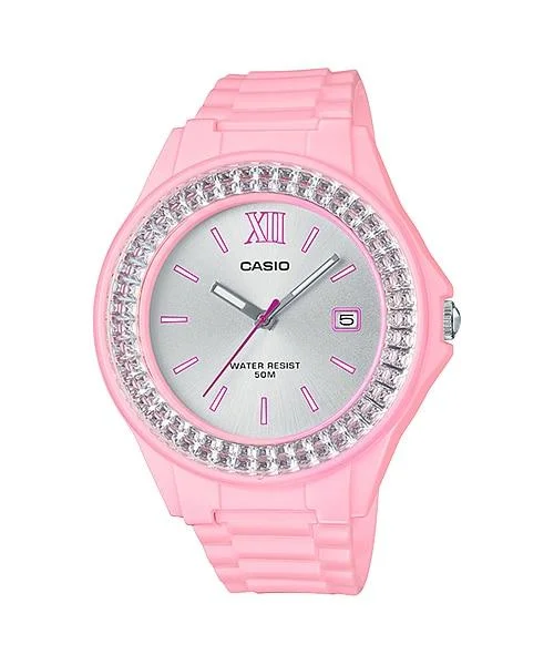 Casio Ladies' Standard Analog Pink Resin Band Watch LX500H-4E4 LX-500H-4E4