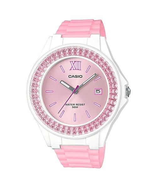 Casio Ladies' Standard Analog Pink Resin Band Watch LX500H-4E5 LX-500H-4E5