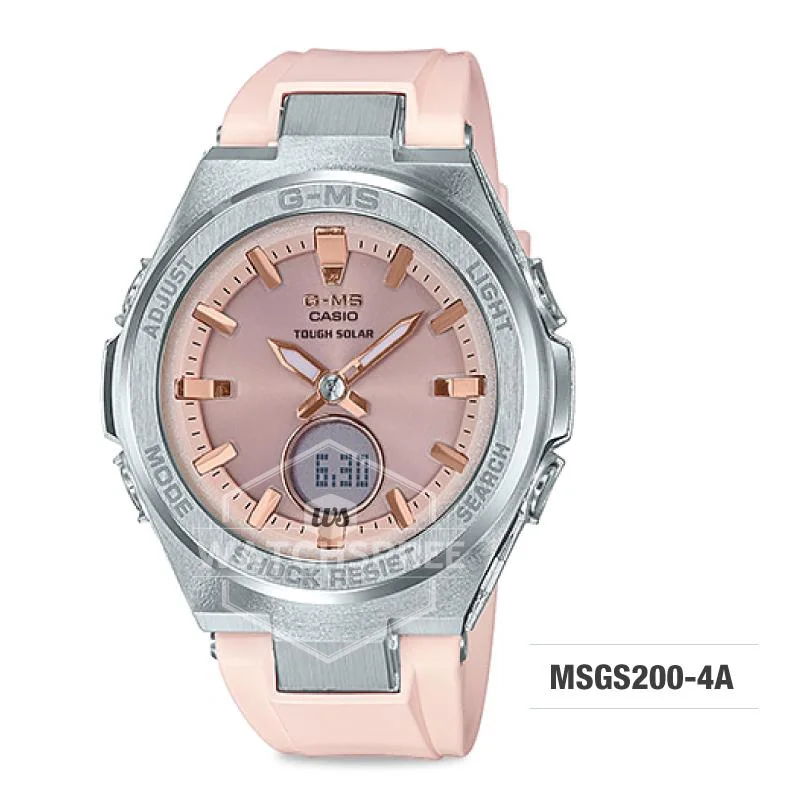 Casio Baby-G G-MS Lineup Peach Resin Band Watch MSGS200-4A MSG-S200-4A