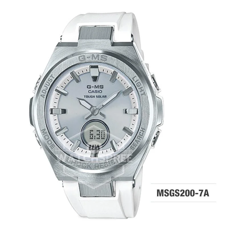 Casio Baby-G G-MS Lineup White Resin Band Watch MSGS200-7A MSG-S200-7A