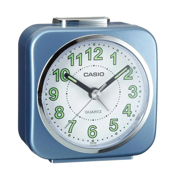 Casio Standard Traveller's Blue Resin Table Clock TQ143-2D TQ143-2 TQ143S-2D