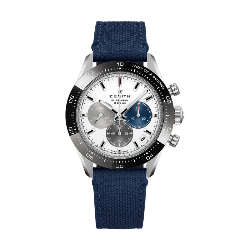 Chronomaster Sport - White, Blue Rubber Strap