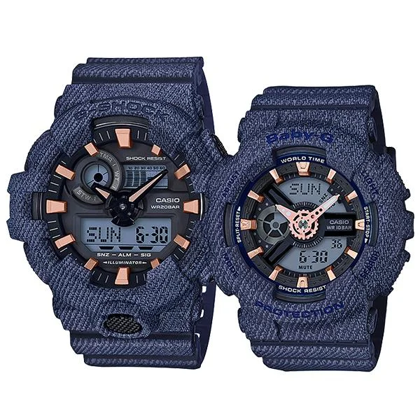 Casio Baby-G & G-Shock Couple Watches BA110DE-2A1 / GA700DE-2A