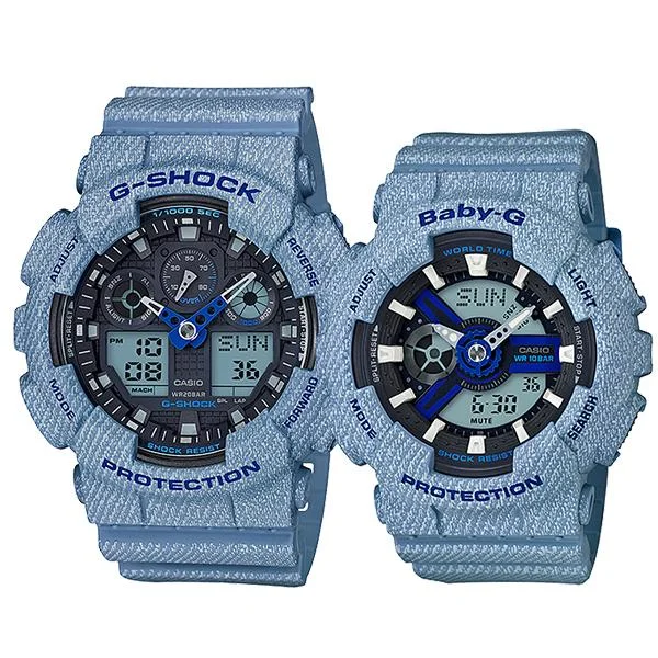 Casio Baby-G & G-Shock Couple Watches BA110DE-2A2 / GA100DE-2A