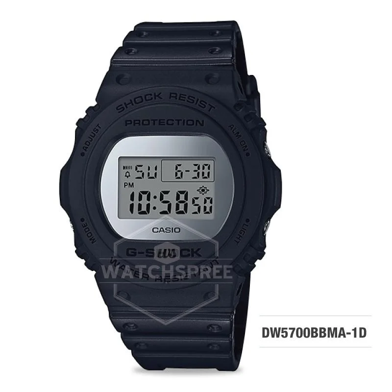 Casio G-Shock Special Color Metallic Mirror Face Black Resin Band Watch DW5700BBMA-1D DW-5700BBMA-1D